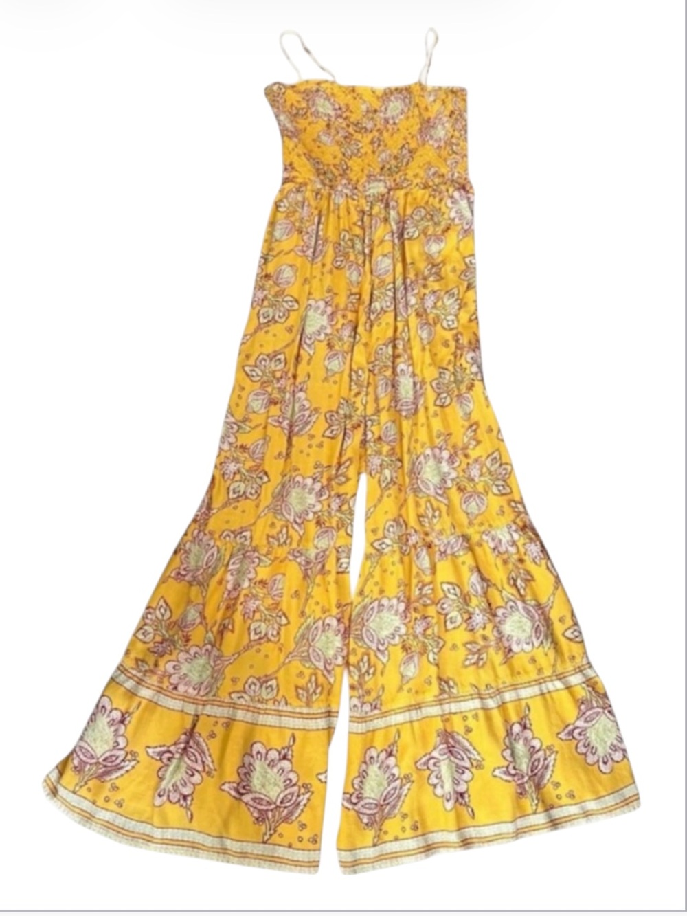 Free People Little Of Your Love Jumpsuit Marigold Paisley Print Size S